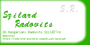 szilard radovits business card